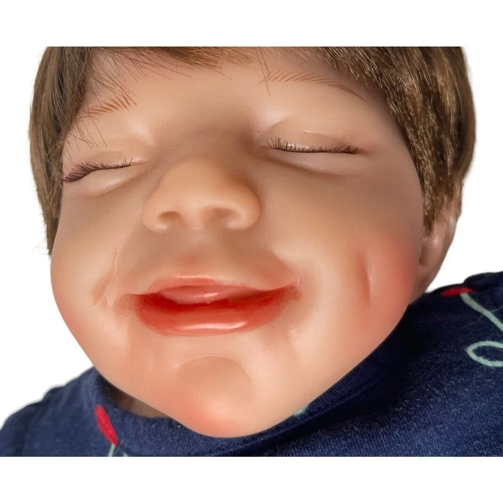 Toddler Baby Girl Reborn Doll Rooted Brown Hair Soft Body Smiling Realistic‎ 21